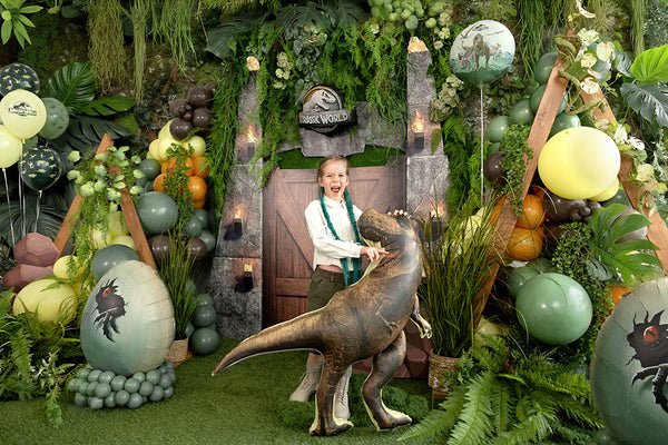 Baloni iz lateksa - Dinozavri, Jurrassic World, zelena in rumena, 6kom