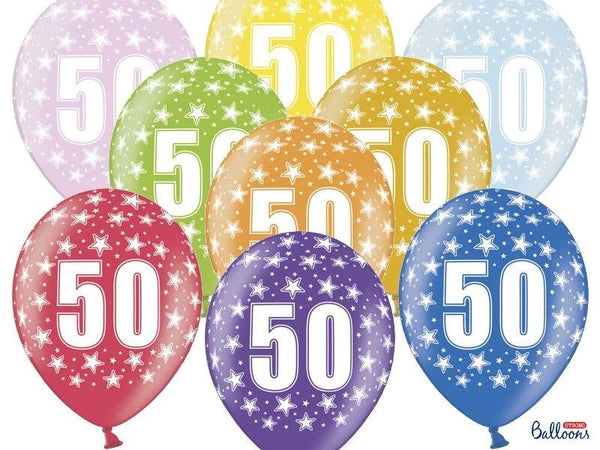 Baloni iz lateksa za 50 rojstni dan, 30 cm, 5 balonov - Mojbalon