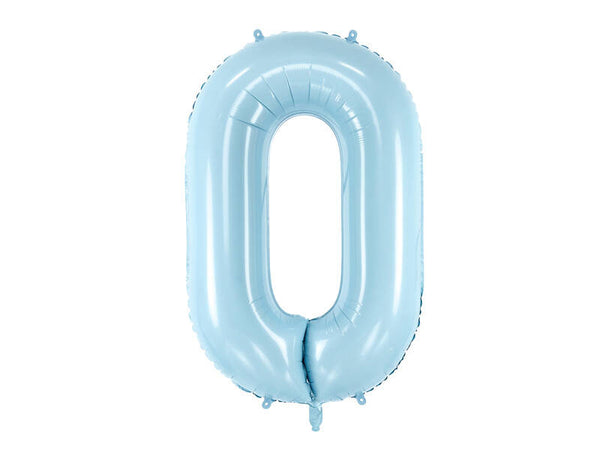 Balon za rojstni dan številka 0, modra barva 86 cm