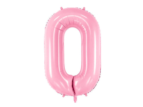 Balon številka 0, roza barva