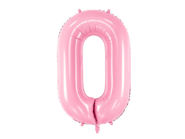 Balon za rojstni dan številka 0, roza barva, 86 cm