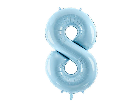 Balon za rojstni dan številka 8, svetlo modra barva, 86 cm