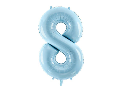 Balon za rojstni dan številka 8, svetlo modra barva, 86 cm