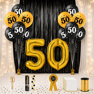 Rojstnodnevni set - PREMIUM popoln komplet za 50. rojstni dan