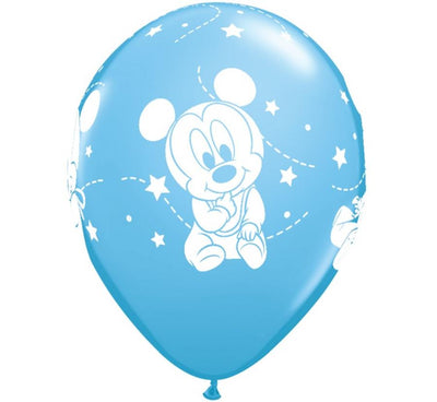 Baloni iz lateksa - Mini Mickey, modra metalik, 6kos
