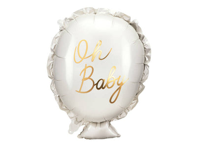 Folija balon za baby shower "Oh Baby", bela barva, 53x69cm