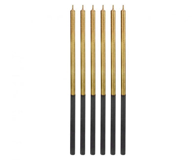 Svečke za torto - platinasto zlate, 6 kom