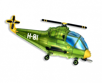 Balon folija - Helikopter, zelena barva - Mojbalon