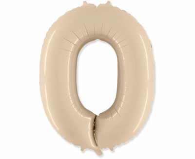 Folija balon številka 1, kremna saten (bež, 66 cm) - Mojbalon
