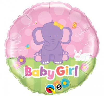 Balon folija - Baby Girl, Slonček, 46cm