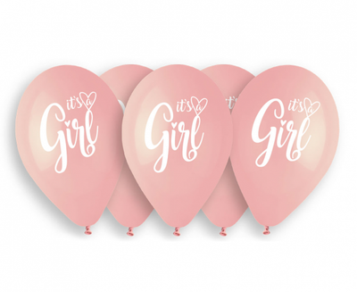 Baloni iz lateksa It's a girl, 33cm, 5 balonov