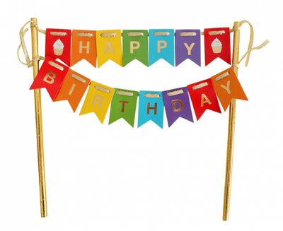 Topper za torto - Happy Birthday, multicolor