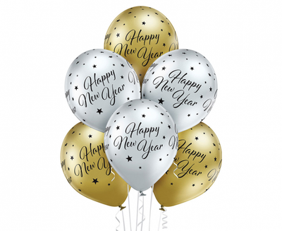 Baloni iz lateksa - Happy New Year, 6kos