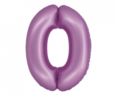 Balon za rojstni dan številka 0, sivka barva, 76cm