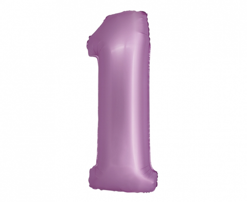 Balon za rojstni dan – številka 1, sivka barva, 76 cm