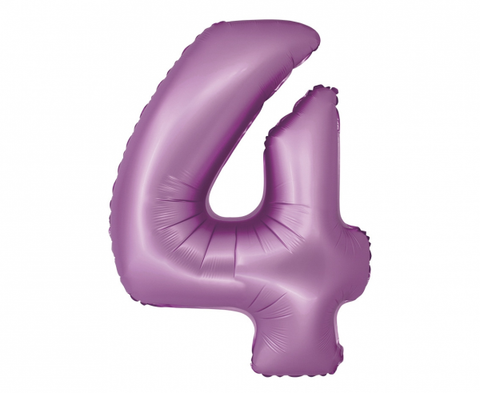 Balon za rojstni dan – številka 4, sivka barva, 76 cm