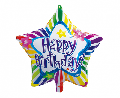 Balon folija - Zvezda, Happy Birthday