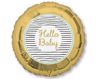 Balon folija - Hello Baby, zlata barva