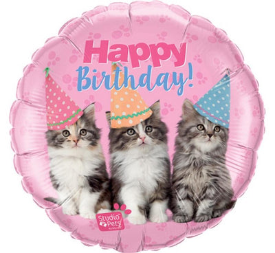 Balon folija - Happy Birthday, Muce