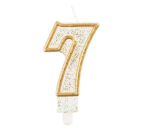 Svečka za torto številka 7 – zlata