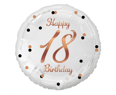 Balon folija - Happy 18 Birthday, roza zlata barva