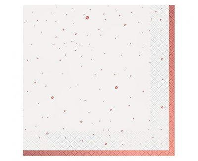 Papirnate serviete - Pikice, rose gold barva