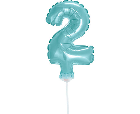 Balon na palčki – številka 2, modra, 13 cm