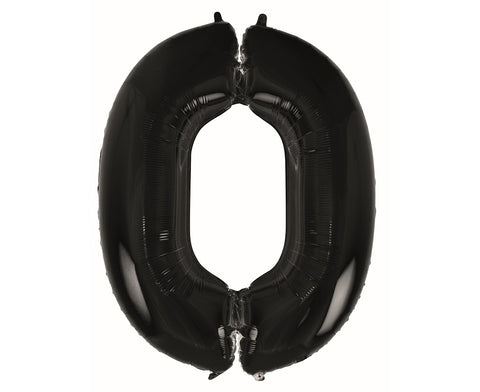 Balon za rojstni dan številka 0, črna barva, 92 cm