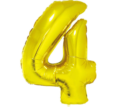 Balon za rojstni dan številka 4, zlata barva, 92 cm