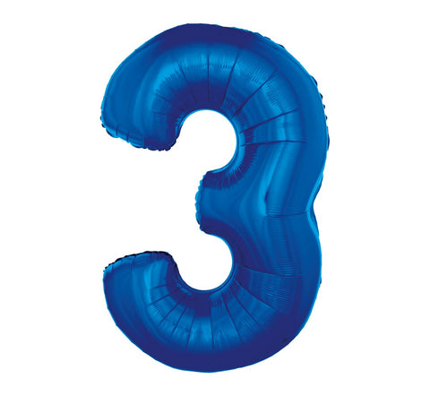 Balon številka 3, modra barva