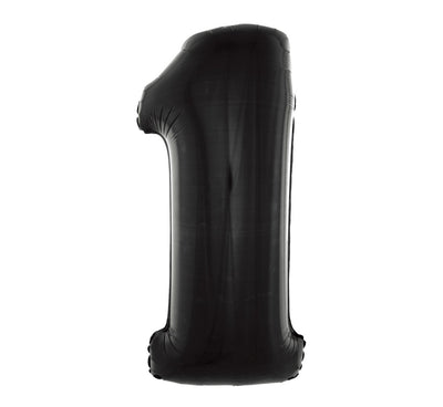 Balon za rojstni dan številka 1, črna barva, 92cm - Mojbalon