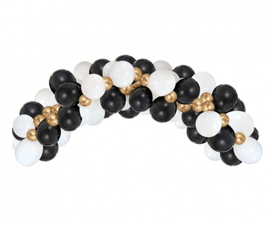 Elegantna black gold dekoracija z baloni za rojstni dan ali glam party
