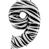 Balon za rojstni dan številka 9, Zebra, 102cm