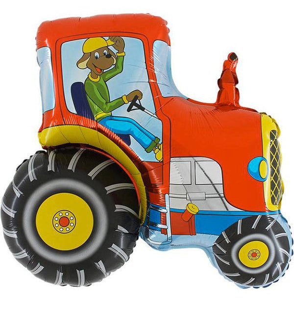 Balon folija - Traktor, rdeča barva