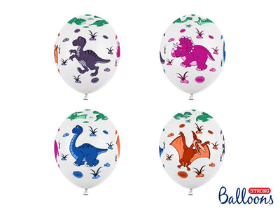Baloni iz lateksa Dino, 30cm, 6 balonov