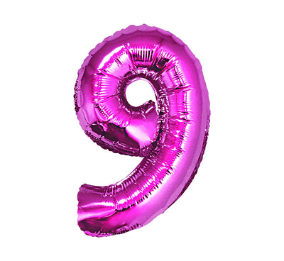 Balon za rojstni dan številka 9, roza barva, 92cm