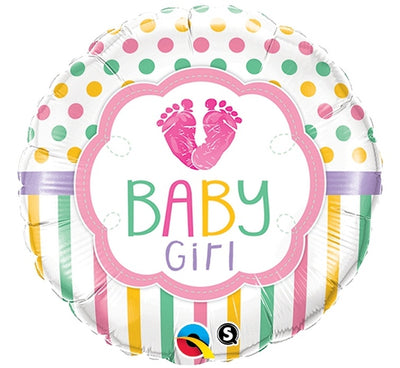 Balon za rojstvo deklice "Baby girl", roza barva, 45cm - mojbalon