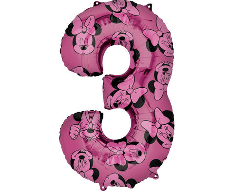 Folija balon, številka 3, Minnie Mouse, 66 cm