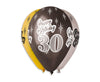 Baloni za 30. rojstni dan "Happy Birthday 30", pisane barve, 30cm, 6 balonov