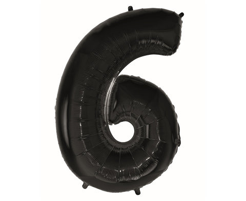 Balon za rojstni dan številka 6, črna barva, 92 cm
