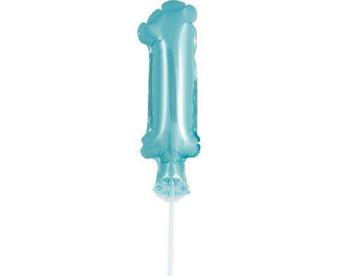 Balon na palčki – Številka 1, modra, 13 cm