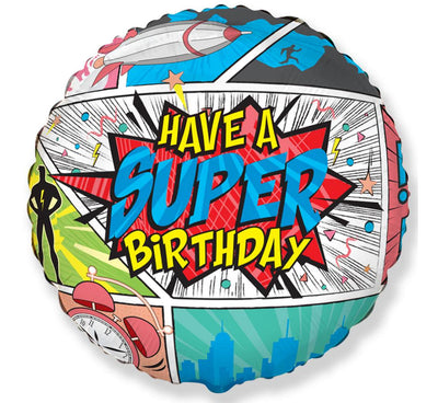 Balon folija za rojstni dan "Have A Super Birthday",45cm - Mojbalon