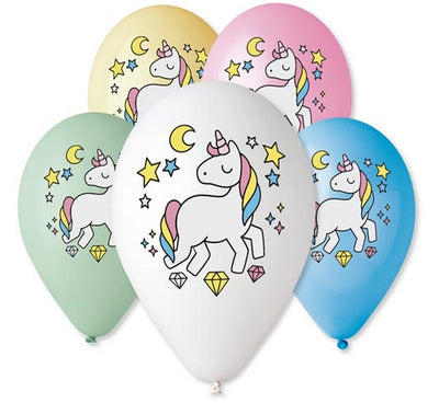 Baloni iz lateksa Samorog, pisane barve,30cm, 5 balonov