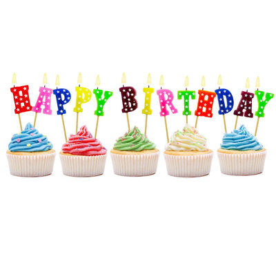 Svečke za torto - Happy Birthday, mix