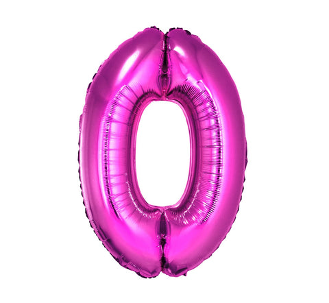 Balon za rojstni dan številka 0, roza barva, 92 cm
