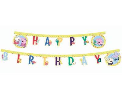 Viseč napis Happy Birthday Pujsa Pepa, 230cm