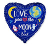 Balon folija - "Love you to the moon and back", 45cm