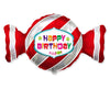 Balon folija v obliki bonbona Happy Birthday, 60cm