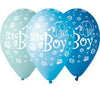 Baloni iz lateksa "It's a boy", modra barva, 30cm, 5 balonov - mojbalon