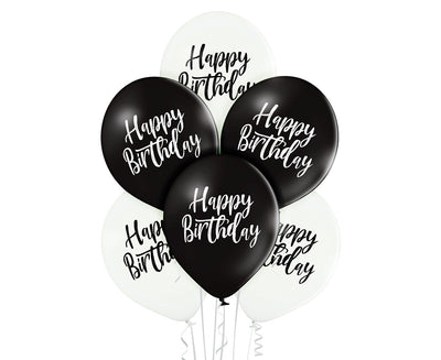 Baloni iz lateksa za rojstni dan Happy Birthday, 30cm, 6 balonov